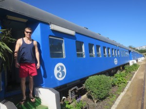 Rich boarding the Santos Express