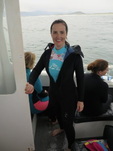 Sonia all smiles back on the boat