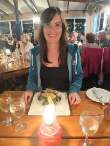 Sonia enjoying the meal out