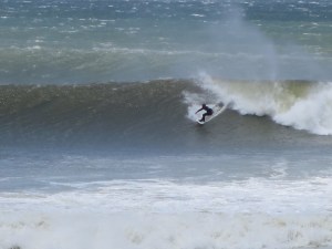 Surfers making it look easy in 10 foot waves at Supertubes
