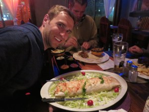 Rich and his foot long burrito (he ate it all)