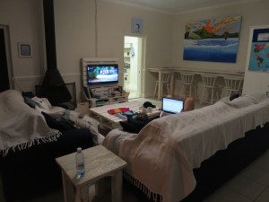 The lovely lounge, relaxing after a morning in the water