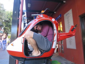Rich was convinced he could fit in the helicopter!