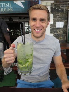 Rich loving his one litre mojito