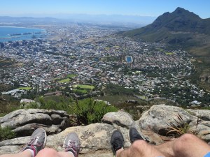 Tired legs from the hike to the top of Lions Head