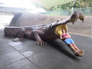 Rich fits in the mouth of prehistoric 'crocodiles'