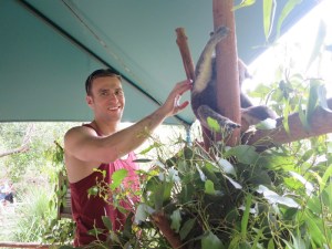 Rich at the koala petting walk