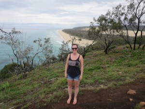Sonia with 75 mile beach in the background