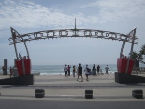 Our surf spot for the day, Surfers Paradise