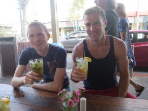 Rich and Tom joining in with the cocktails