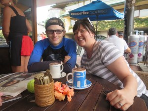 Coffee time with Bec and Tom