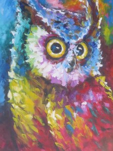 The owl painting I fell in love with at the coffee shop