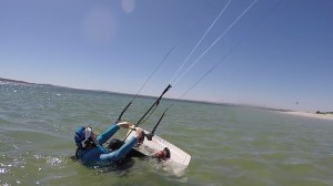 Sonia showing the position for a water start