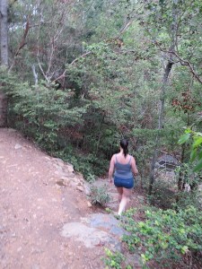 Sonia heading to the waterfall lookout