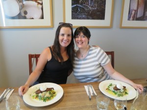 Sonia and Bec happy to be together at lunch