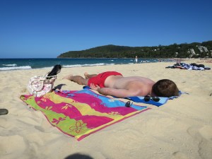 Rich relaxing after body surfing