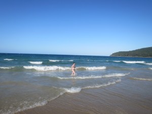 Sonia having a paddle