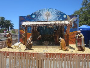 The nativity scene outside church