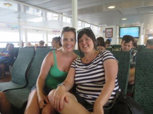 Sonia and Bec on the Manly ferry