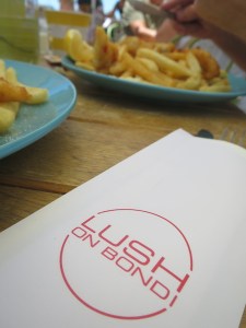 Fish and chips at Lush on Bondi beach