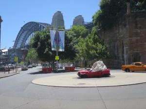 Art installation on a roundabout