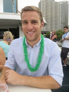 Rich on the boat and ready to party