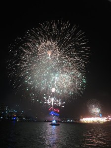 The fireworks got higher and higher