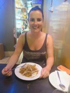 Sonia's enjoying a thai meal on New Years Day