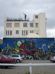 Colourful graffiti gave the city vibrance