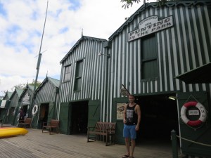 The old boat sheds where you can go punting on the river