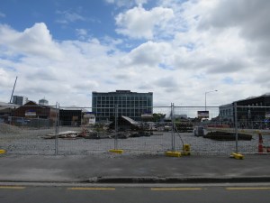 Plots from buildings destroyed in the quake are used as car parks now