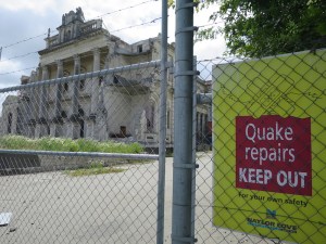 Earthquake damage is still very evident around the city and cathedral