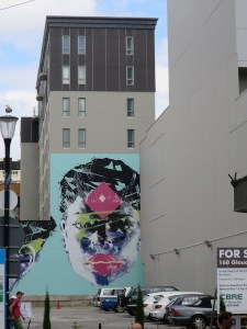 Graffiti art is visible all around the city