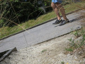 Rich walking down the steepest street in the world