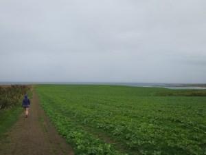 Sonia walking out to Slope Point