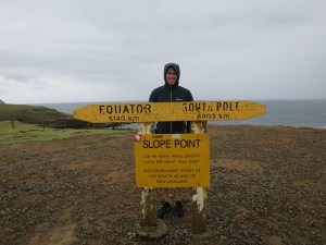 Rich at Slope Point, the southern most tip of South Island