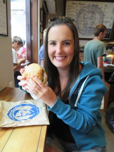 Sonia happy with her Fergburger