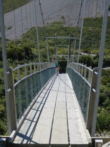 Sonia on one of the three swing bridges