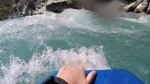 Sonia heading into the rapids