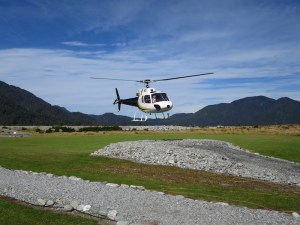 Our helicopter ride up onto the glacier