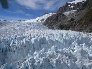 Looking up the glacier from the helicopter