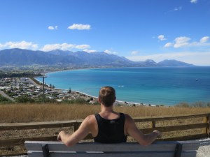 Rich enjoying the view across Kaikoura and the mountains to the north