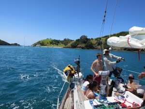 The start of an afternoon of sailing, with Rich at the wheel