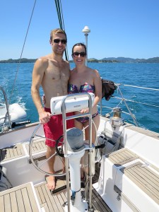 Rich and Sonia behind the wheel of 'She's a Lady'