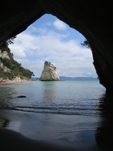 The archway through to Cathedral Cove beach