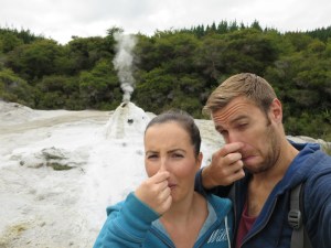 Rich and Sonia at Lady Knox Geyser
