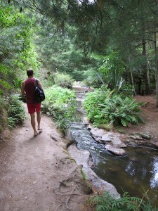 Rich walking alongside Kerosene Creek