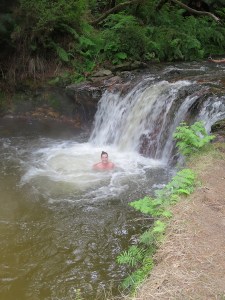 Sonia enjoying the hot spring