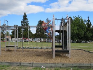 Rich on the rope climb