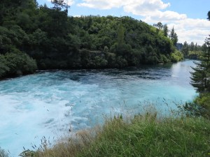 Waikato River at the bottom of Huka Falls